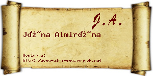 Jóna Almiréna névjegykártya